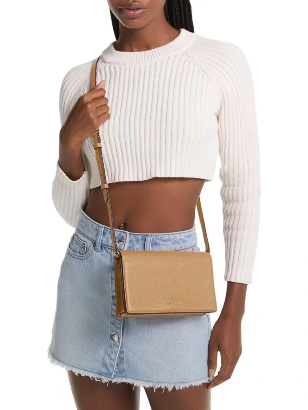 Michael Kors Jet Set Medium Flap Pebbled Leather Crossbody, New with Tag - Picture 4 of 4